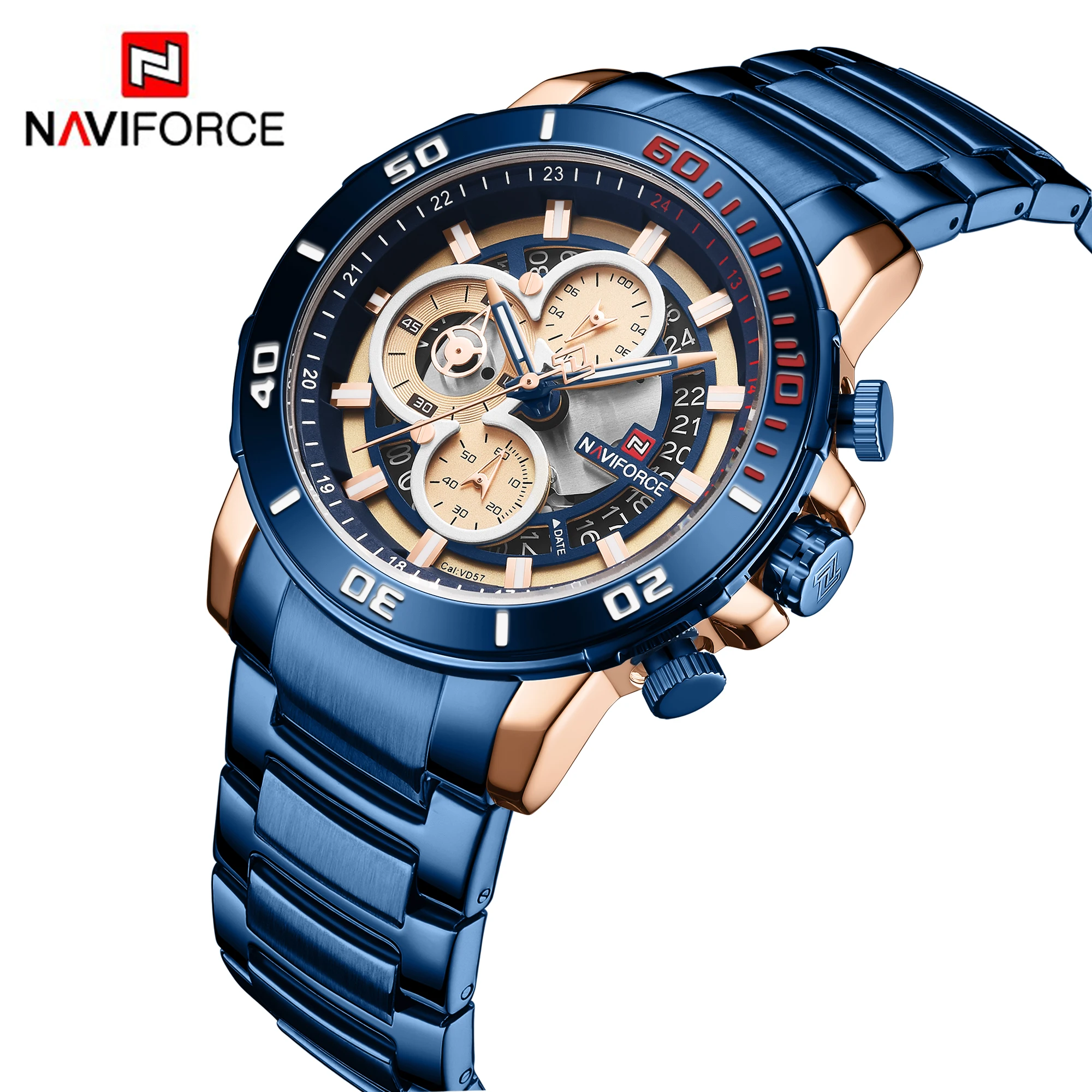 

AliExpress Hot Sale NAVIFORCE 9174 Casual Luxury Military Watches Men Wrist Quartz Male Business Chronograph Man Watches 2020