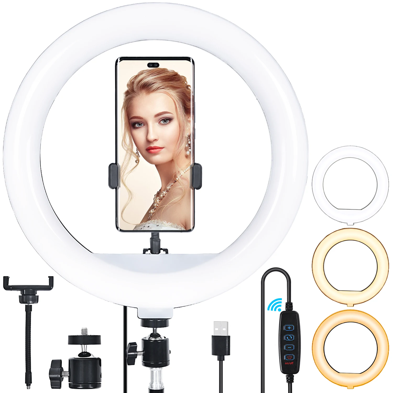 

fosoto 12 inch Led Selfie Ring Light Photography Light Ring lamp With Tripod Stand For Youtube Tiktok Tok Volg Ringlight, Black