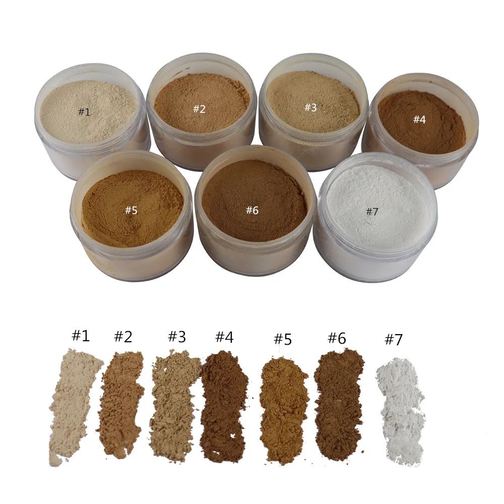 

Wholesale translucent matte mineral finishing powder foundation loose makeup setting powder, 7 colors