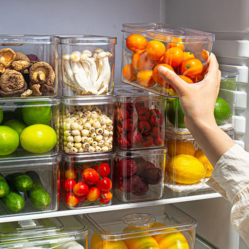 

Kitchen Air Tight Plastic, Food Refrigerator Storage Transparent Stackable Containers Set With Lid/, Customer required