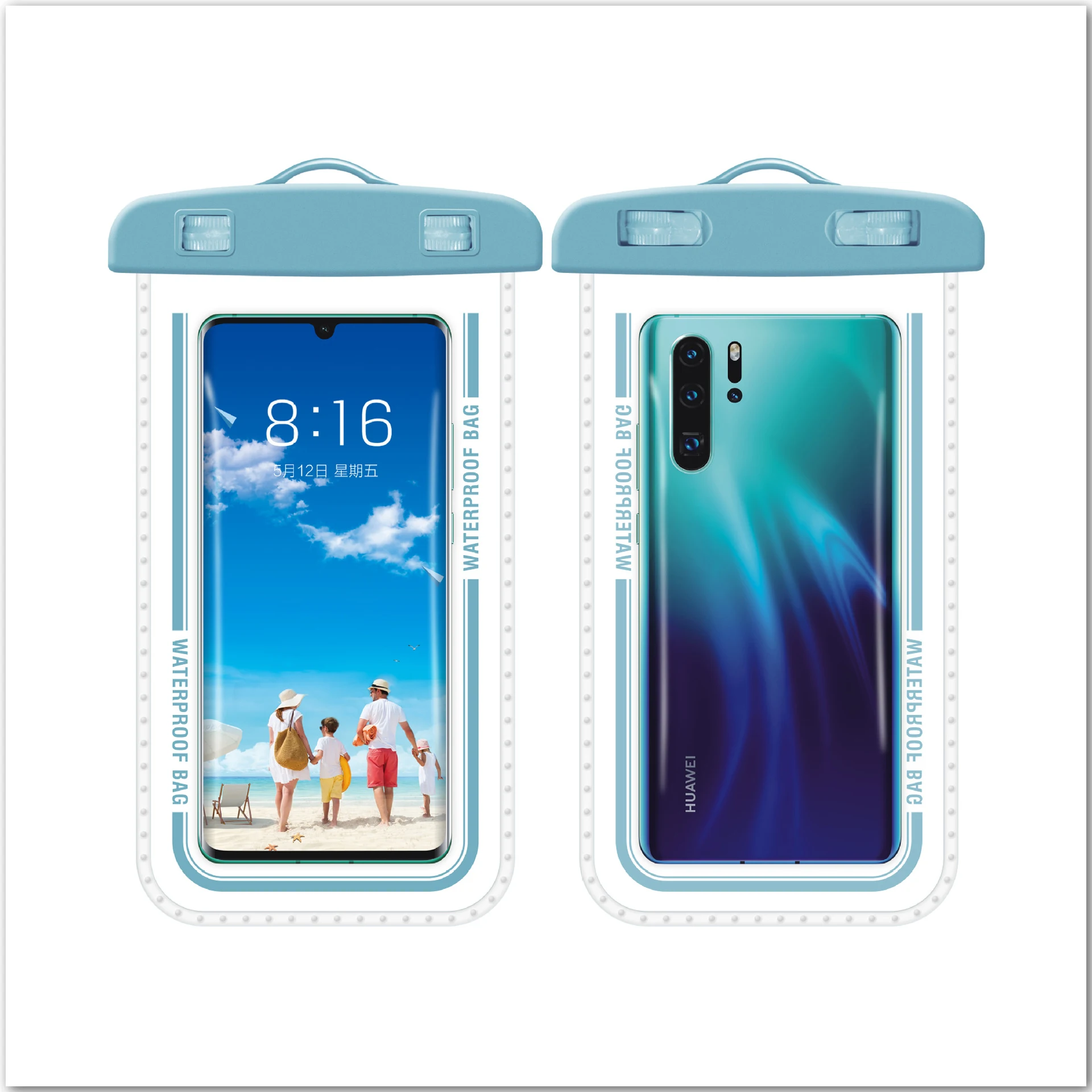 

Universal large size WaterProof Bag ABS PVC Mobile Phone Cases Clear Pouch Case Water Proof Cell Phone Bag, As picture show