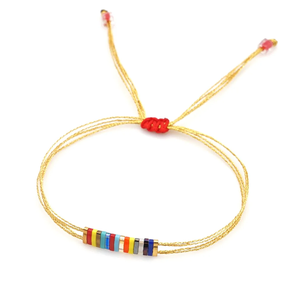 

Go2Boho Bohemian Colorful Bead Jewelry Miyuki Beads Friendship Adjustable Rope Bracelets for Women