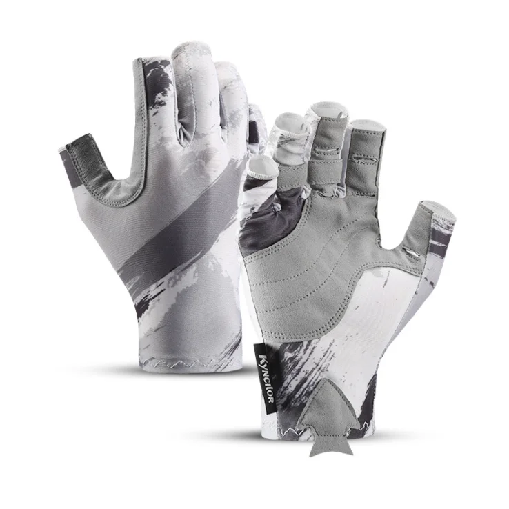 

Breathable Summer Gloves UV Sun Protection Driving Gloves Men's Women's Fishing Gloves, Blue,grey