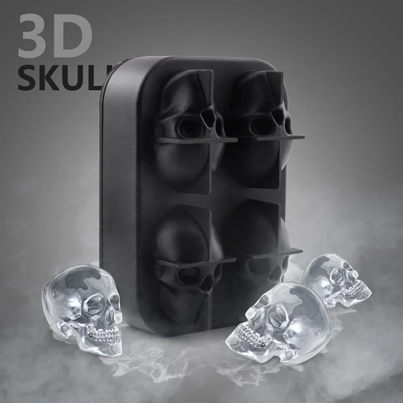 

DIY customized 3D Skull mini ice cube maker mold silicone ice cube tray