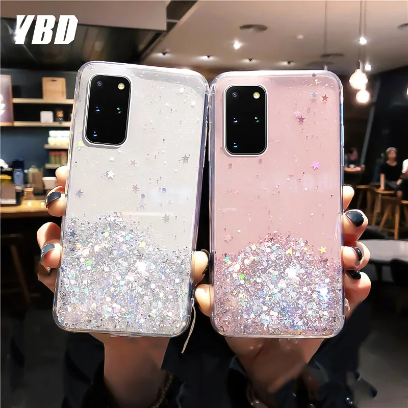 

Bling Starry Phone Case for Samsung Galaxy A21s A51 A11 s9 s8 plus s20 s10 plus A50 A70 A40 A71 Soft Case Cover Fundas Case