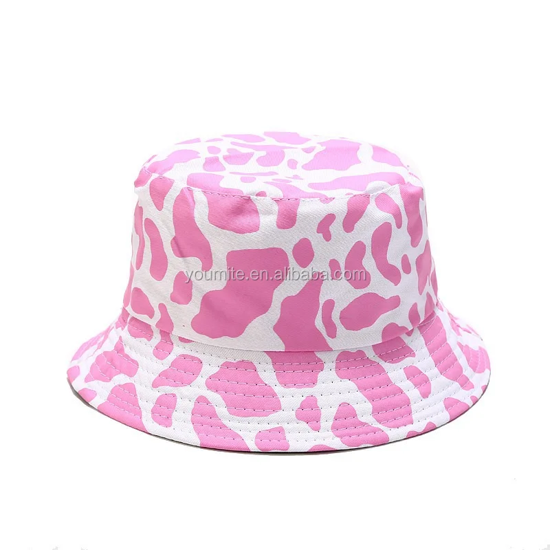 2020 New Arrival Hot Sell Pink White Dairy Cattle Cow Print Bucket Hat Buy Cow Print Bucket Hat Cow Bucket Hat Bucket Hat Product On Alibaba Com
