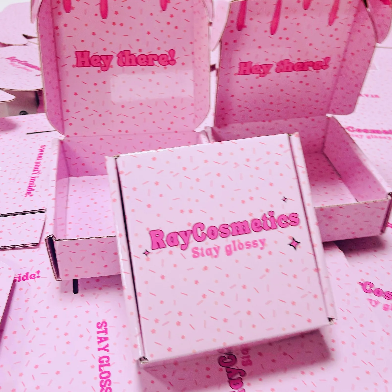 Printing Rigid Pink Product Packaging Corrugated Gift Wrap Shipping Paper Boxes