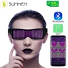 Magic Bluetooth Led Party Glasses APP Control Shield Luminous Glasses USB Charge DIY App Control Multi-lingual Quick Flash Led