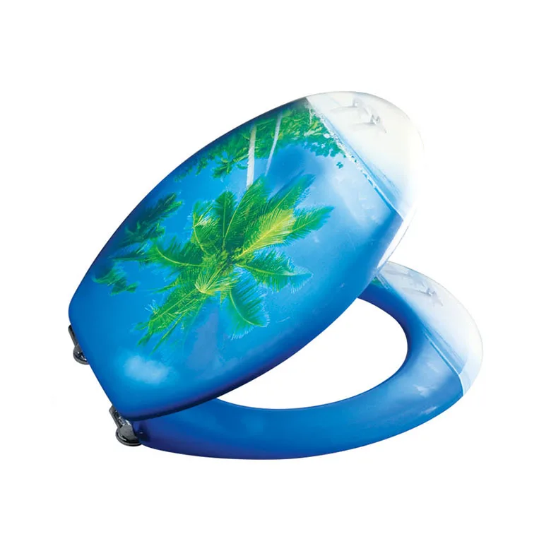 Mould Mdf Soft Close Printed Decorative 3d Toilet Seat Cover Printed