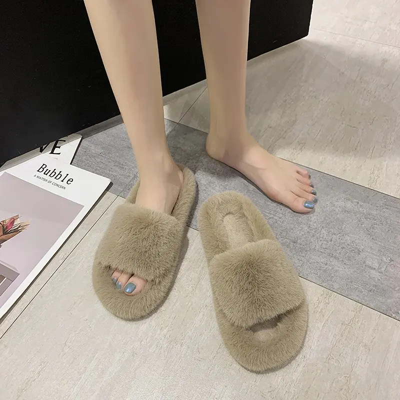 

Alpaca Slipper Bed Brown Cheap Furry Custom Designer Fashion Fluffy 2020 Fur Slippers