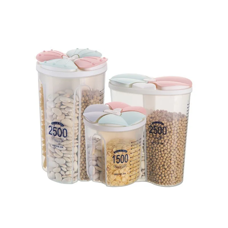 

Eco-friendly Products Tea Bean Grain Box Keep Fresh Sealed Jars Food Storage Tank Plastic Food Container for Home Kitchen, Transparent