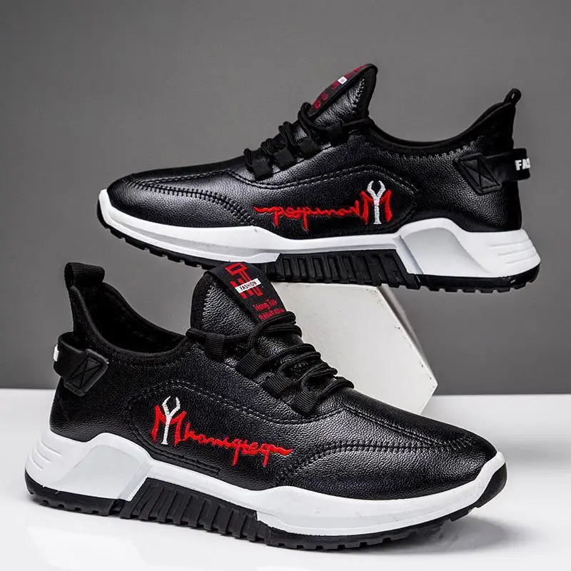 

FREE SAMPLE high quality fashion sneakers for men black sport shoes hard-wearing walking shoes