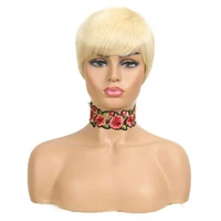 

Short Blonde Wig Human Hair Short Wigs for Black White Women Short Pixie Cut Hair Wig Short Hairstyles Blonde Hair Non Lace