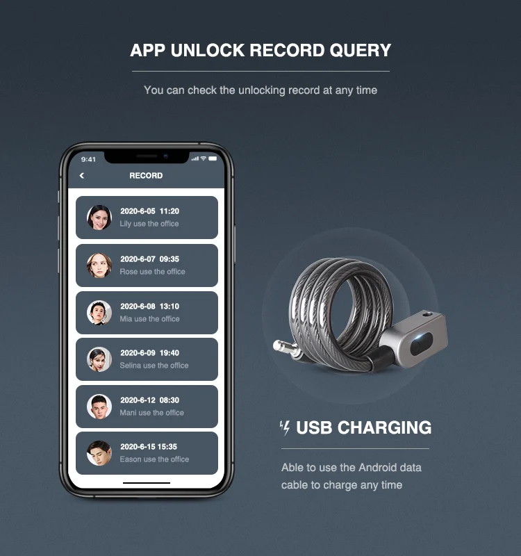 Fingerprint Smart Lock Bike Waterproof Biometric Lock Easy Unlock Bicycle Chargeable Buy