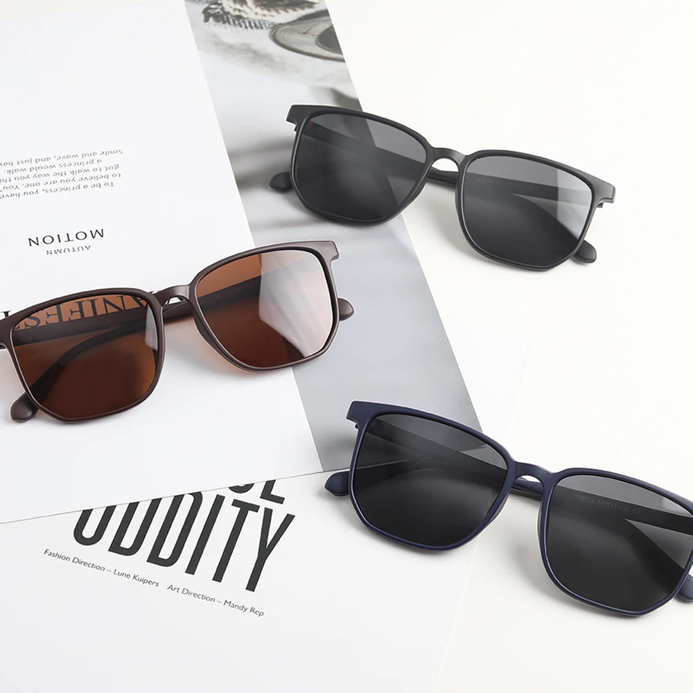 

Brand Design Fashion Classic TR90 Frame TAC Polarized Lens Square Frame Sunglasses for Men Women with Metal Nail Rivet, Custom colors