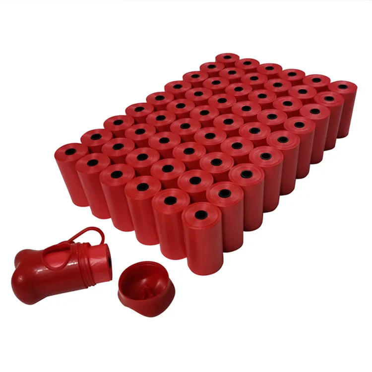

500 Rolls A Box My Pet Dog Training Waste Poop Bags Biodegradable With Dispenser And Leash Clip Unscented For Sale, Red