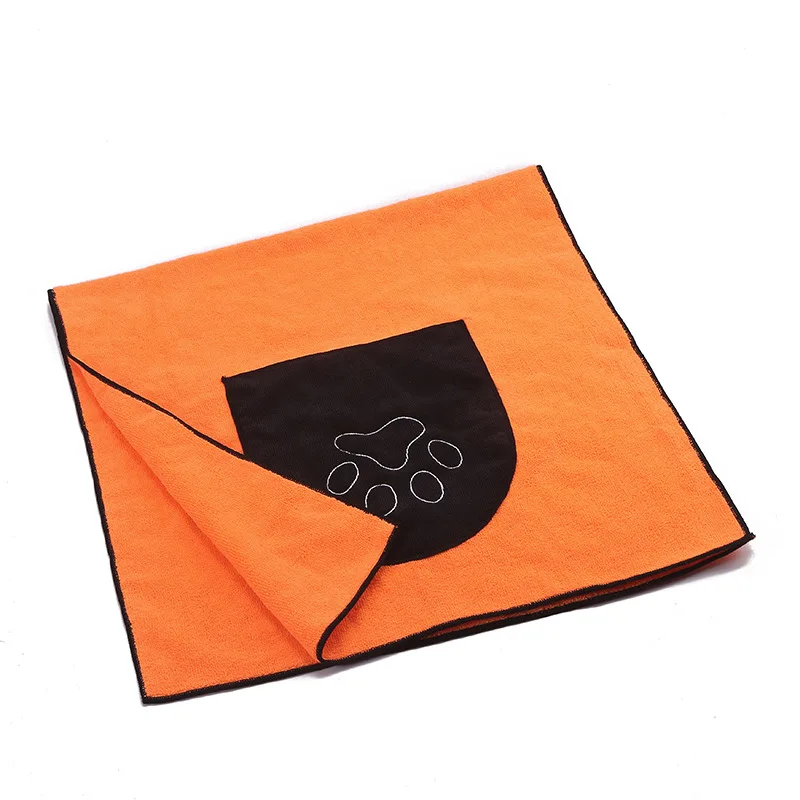 

Water Absorbent Soft Quickly Drying Pet Dog Towel Robe Dog Towel Microfiber Towel For Dogs, Orange, grey