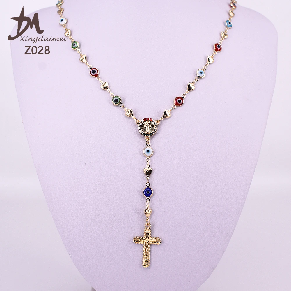 

Z028 evil eyes religious necklace gold 2020 new religious pendant necklace, 18k gold