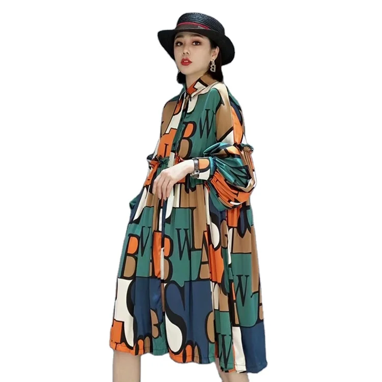 

Relax Fashion Print Women Loose Dress Maxi Loose Casual Dress