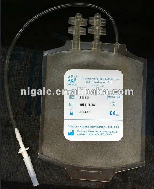 
Medical 450ml cpda-1 blood collection bag manufacturer Single/Double/Triple/Quadruple blood transfusion bag 