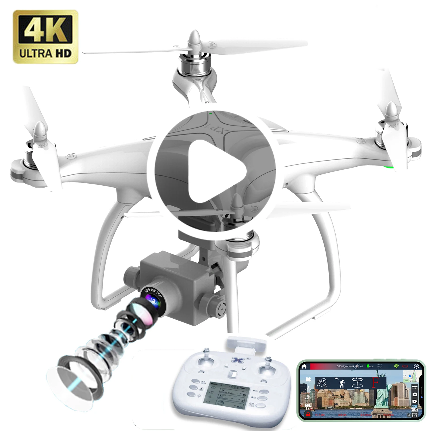 

Professional Brushless Motor Rc Drone With Gps 4K Hd Camera And 45 Mins Flight Drone