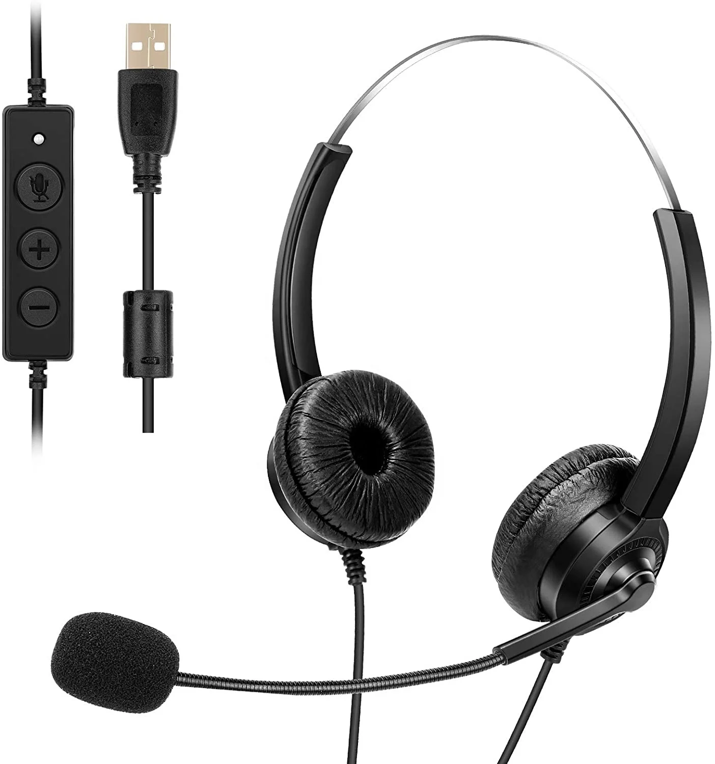 

USB Headset with Microphone PC Headset Headphone with Mic Noise Cancelling Audio Controls Microphone Headphone Computer Earphon