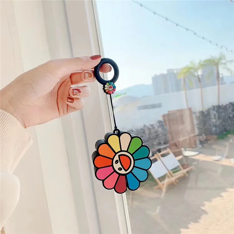 

Cute Fashion Girly Carrying Case for Airpods Pro Smile Sun Flower Case Color Flower for Airpods 1 2 3 Cover, Colorful