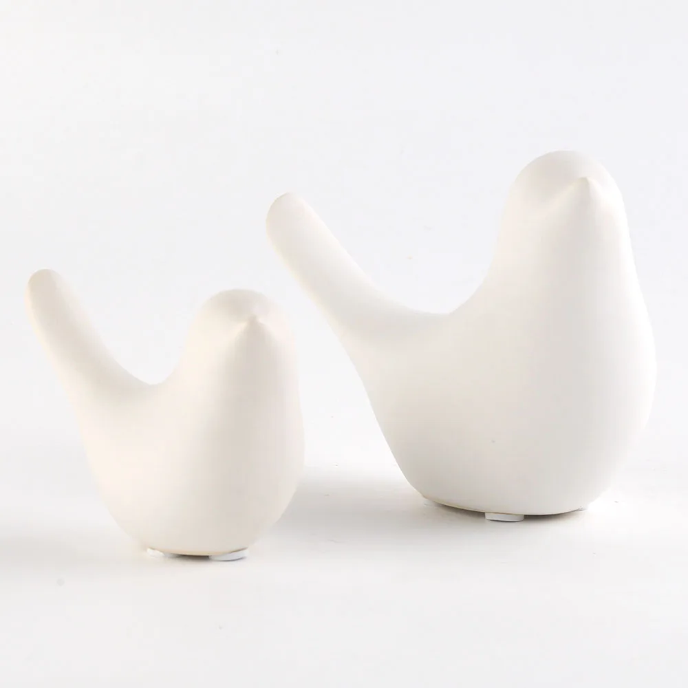 

Matte White Black Elegant Graceful Ceramic Bird For Decor Decoration Ornament