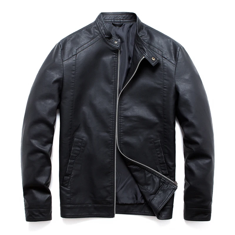 

Wholesale High Quality Streetwear PU Synthetic Leather Men's Jacket