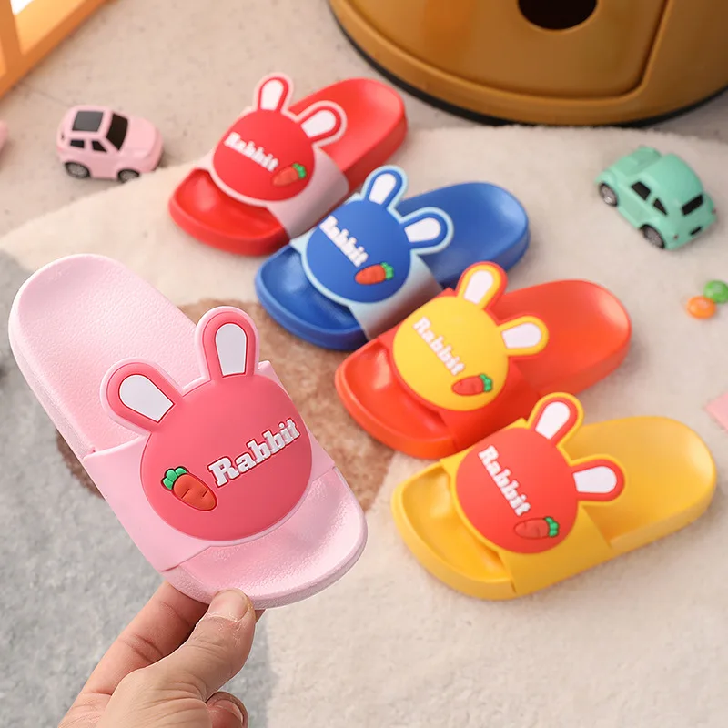 

2022 New Rabbit Ear Summer Children's Slippers Cartoon Indoor Antiskid Soft Bottom Boys' and Girls' Sandals Children's Wear