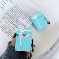 

Cartoon Christmas Gift Tiffan Blue For Airpods Case Charging Case Cover