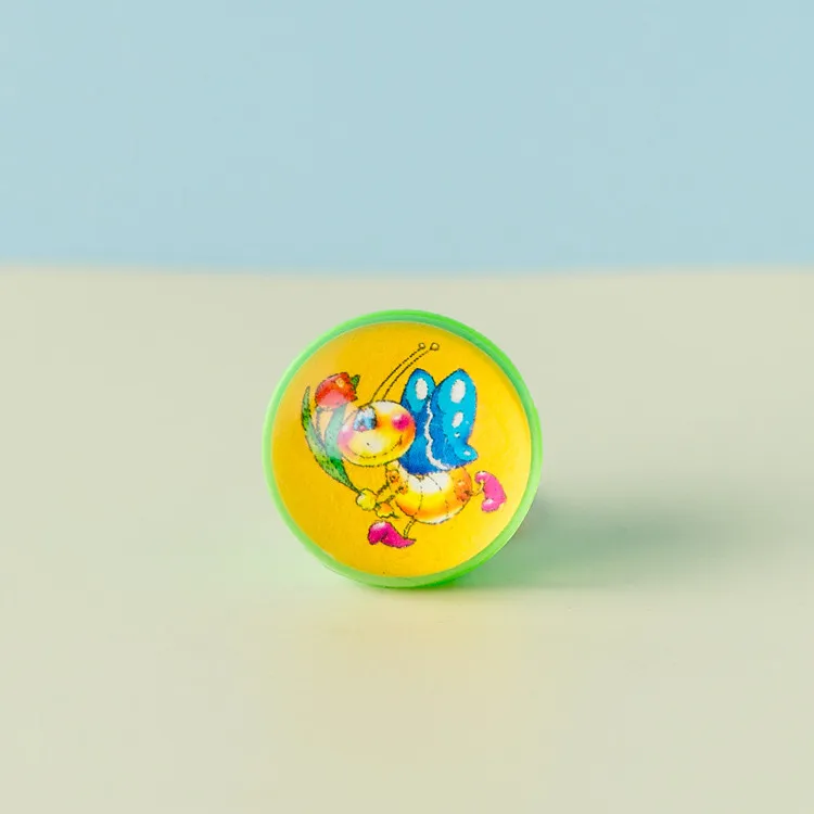 
Children toys rabbit pattern eco friendly rubber bouncy balls with paper card inside 