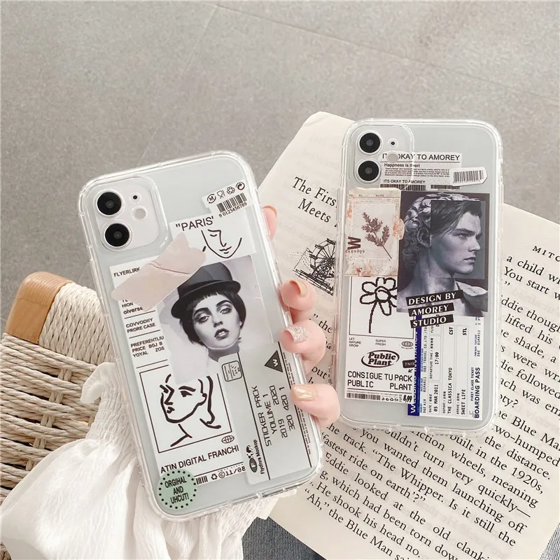 

Fashion INS Funny Pattern Label Barcode Soft Silicone Phone Case For IPhone 12 11 Pro MAX X XS XR 7 8 Plus SE2 Clear Cover Coque