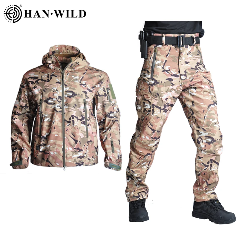 

HAN WILD Shark leather suit waterproof windproof suit camouflage hiking uniform