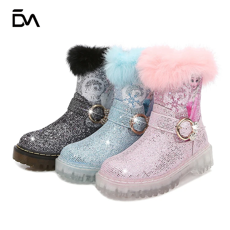 

2021 Top fashion popular design Elsa wear resistant non slip children's boots, Picture shows