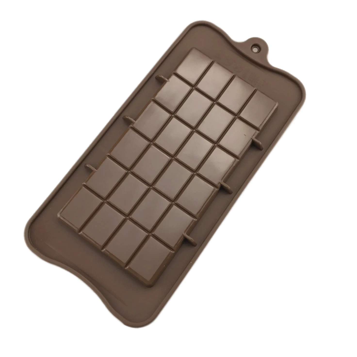 

24 cavity square chocolate silicone mold fondant tool chocolate chips, Brown