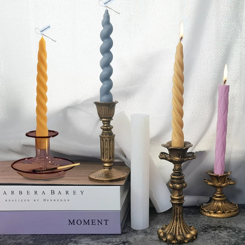 

DUMO Twisted Candle Mold DIY Long Rotary Spiral Twist Rod Wax Candle Soap Plaster Silicone Mold