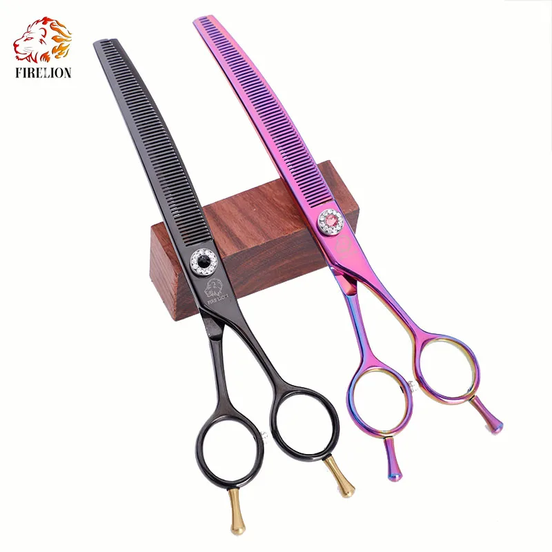 

High Quality 6.5/7.0 inch Pet Grooming Scissors shears Curved Thinning Scissors Cat Dog Scissors set, Purple;black;gold