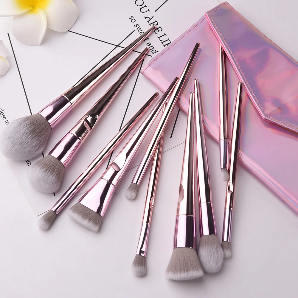 

brochas de maquillaje pinceau maquillag make up bag private label high quality pink makeup brushes set
