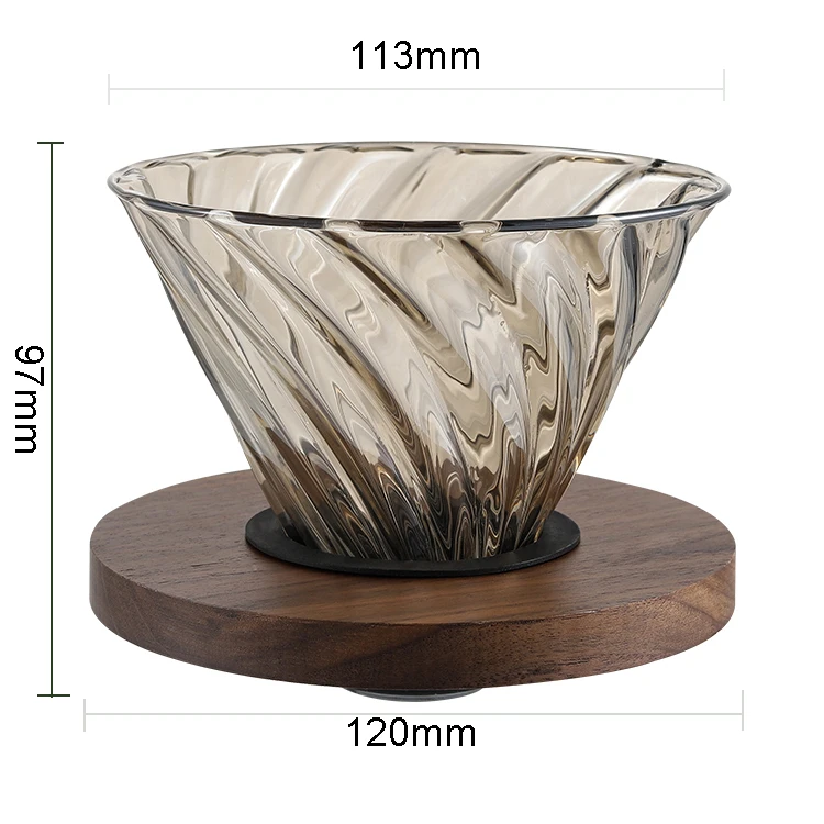 

Pour Over Drip High Borosilicate Glass Coffee Filter with Wooden Holder