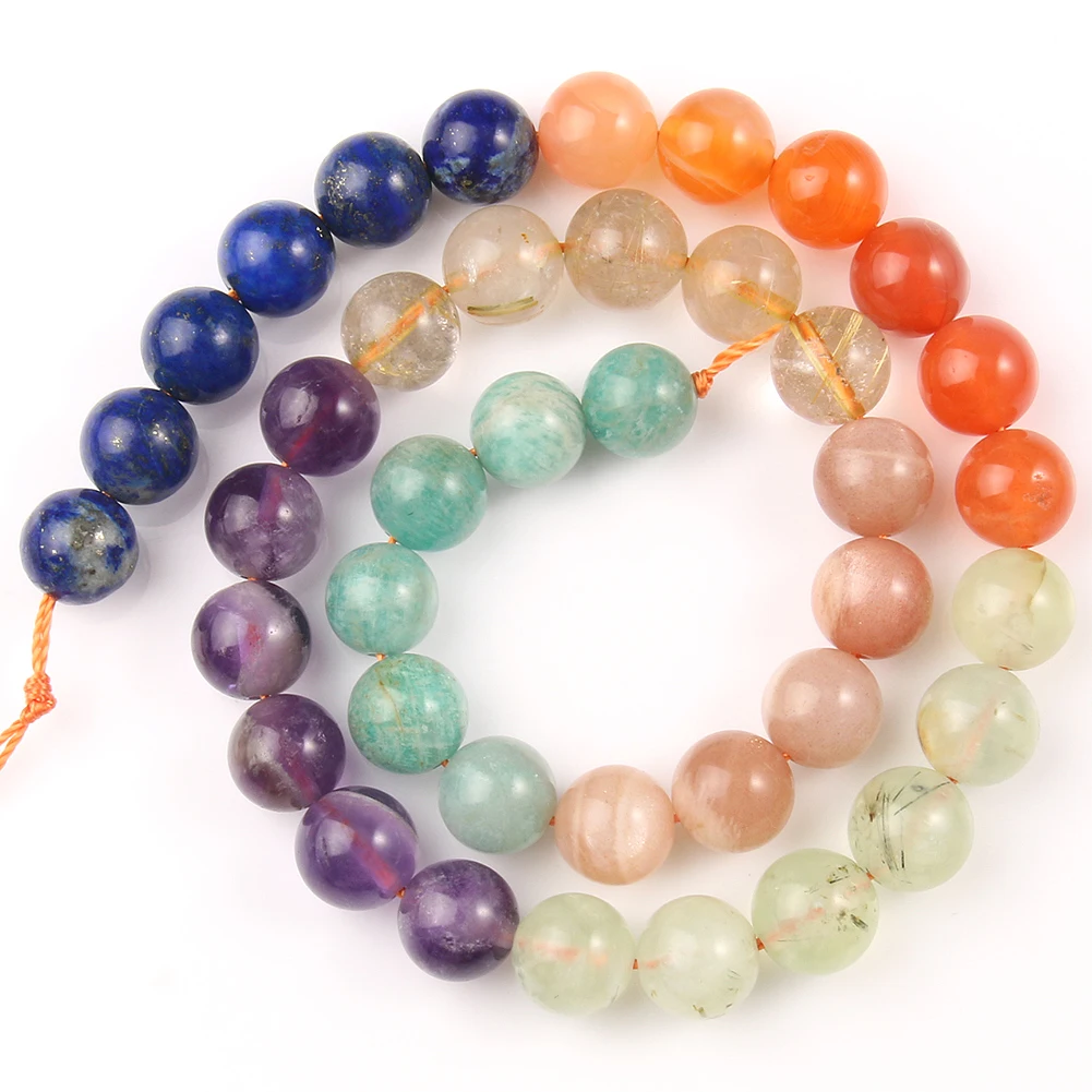 

Wholesale Natural Round 6/8/10MM Mixed Seven Chakra Stone Beads for Jewelry DIY