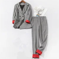 

B24018A New suit women's fashion plaid suit