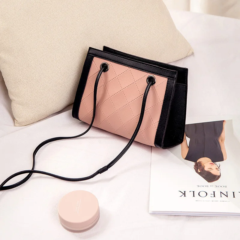 

Wholesale Diamond Lattice Pink Lady Crossbody Purses Bag Leather Ladies Purses Handbags, Customizable
