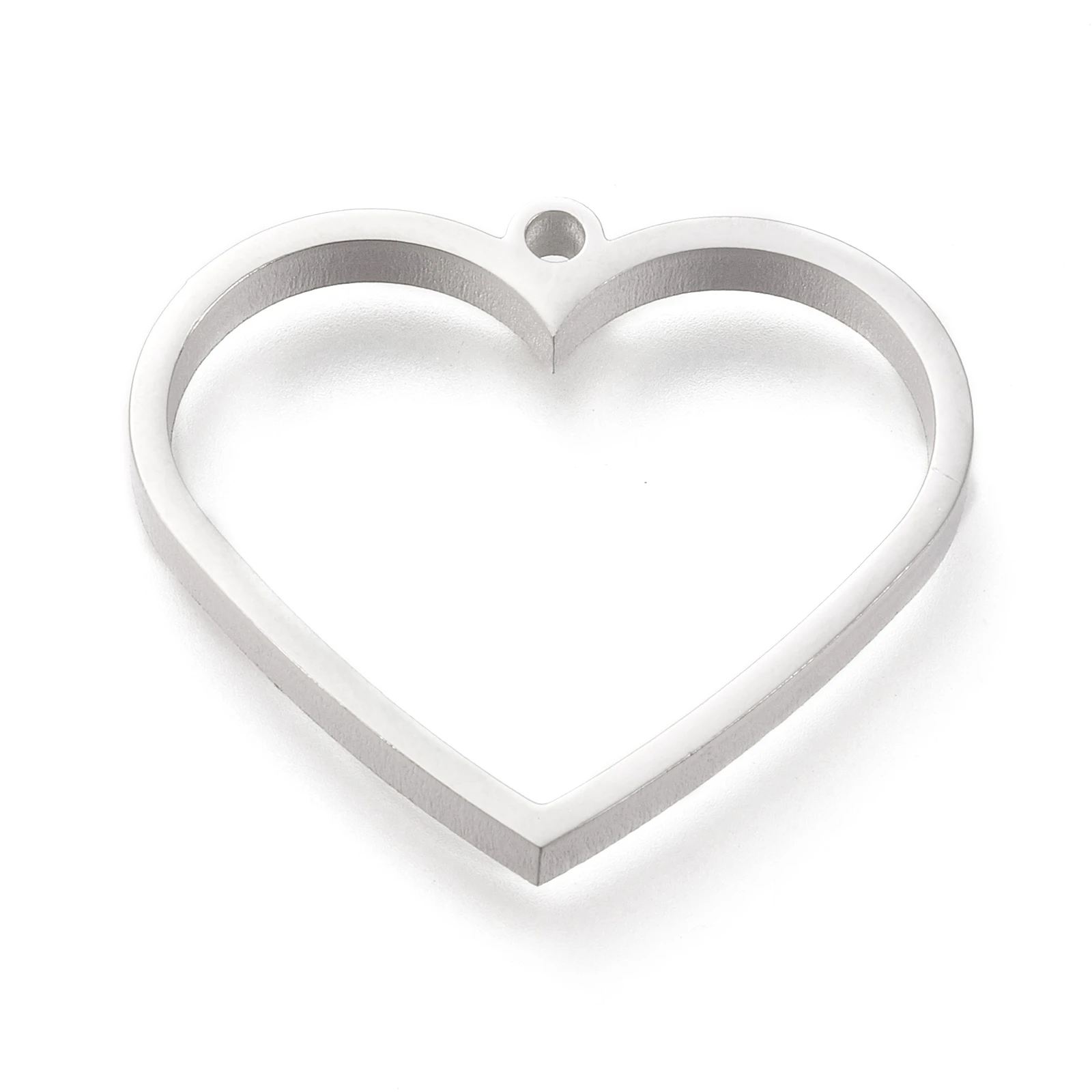 

PandaHall Heart 304 Stainless Steel Open Back Bezel Pendants, Stainless steel color