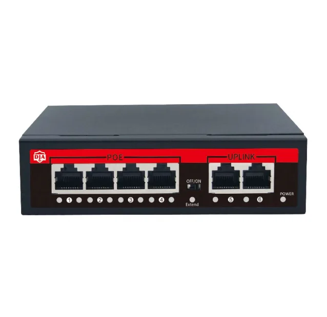 

CCTV Mini 4 port 10/100M 48V 52V active ethernet network poe switch 2 uplink for IP camera AP