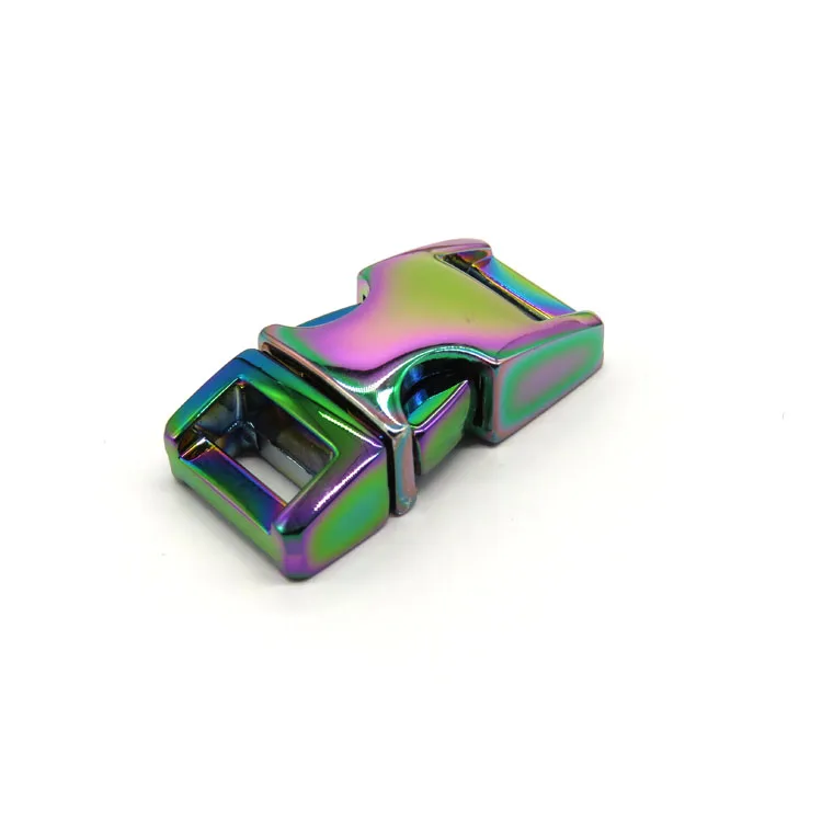 

High Quality Rainbow Color Metal Side Release Buckle For Fashion Dog Leashes