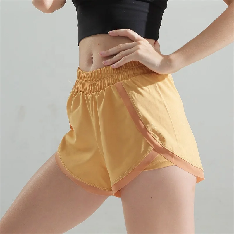 

Summer Hot Selling Custom Logo Quick Drying Elastic Band Running Swimwear Fitness Womens Gym Shorts, Yellow,black,blue