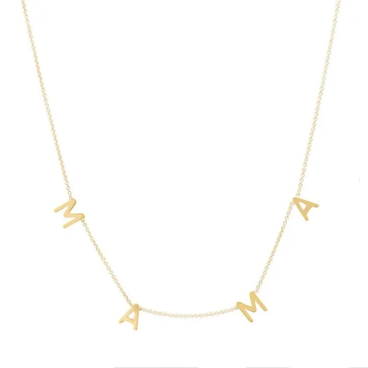 Personalized Multiple Tiny Gold Sideways Alphabet Initial Necklace 925 Sterling Silver Letter Necklace Dainty Necklace