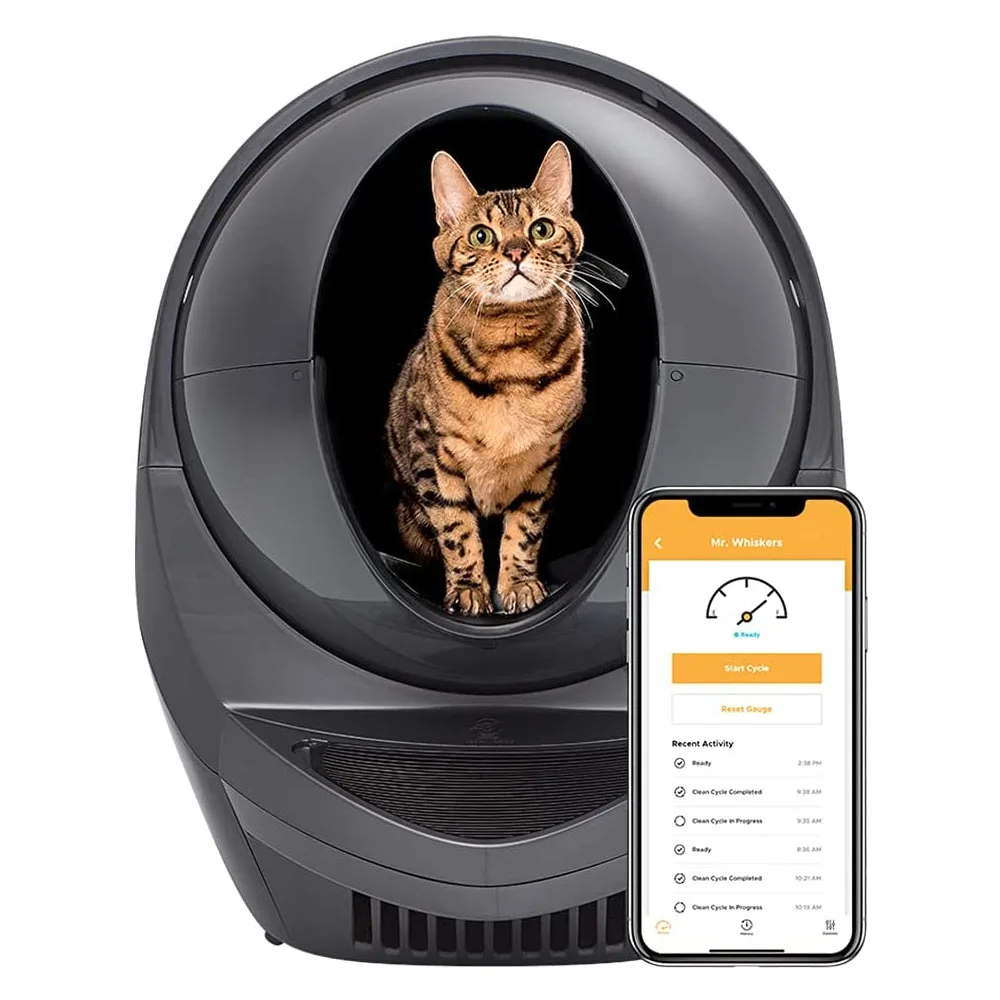 

Designed and Assembled WiFi-Enabled scoop free litter cleaning cat litter box robot