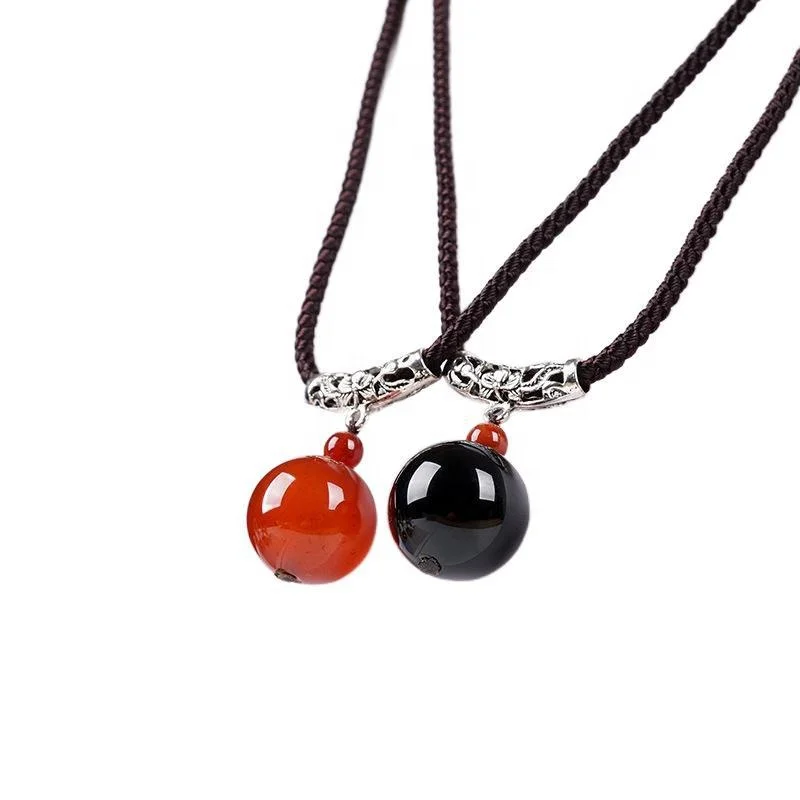 

New Simple Natural Carnelian Necklace Jewelry Accessories Wholesale, Red/green/black